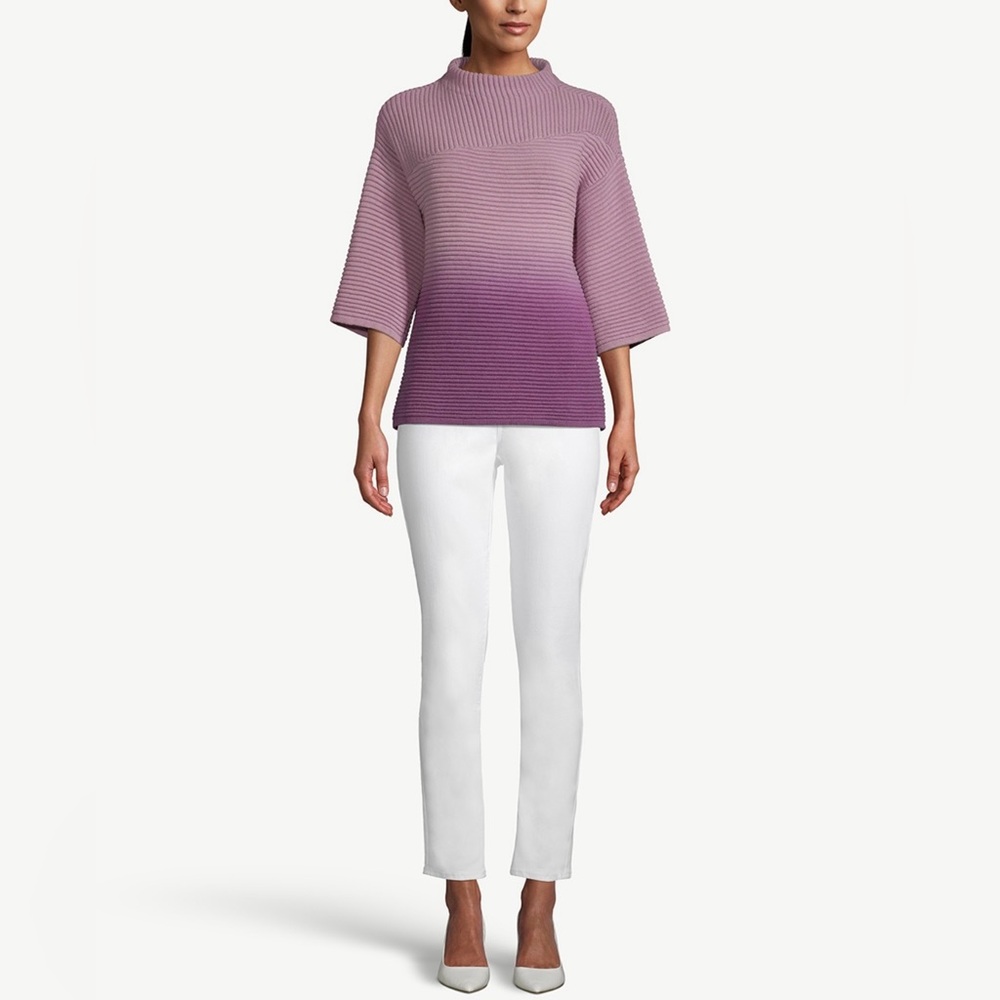 Chico’s Violet Ombré Mock Neck Pullover Size 2 (Large)